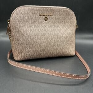 MICHAEL KORS Rose Gold Glitter Medium Cindy Dome Crossbody Bag NWOT
